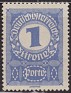 Austria - 1920 - Numeros - 1 K - Azul - Port Austriam - Scott J84 - Port numbers - 0